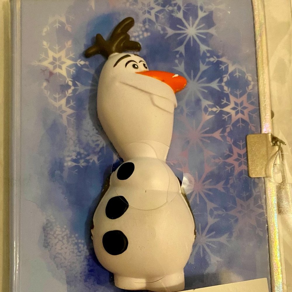 Disney Frozen Olaf Diary Girl Lock 2 Keys 3D Snowman Squishy Blank Journal Child